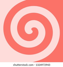Soft solid swirl spiral abstract background in Living Coral orange color themed