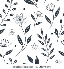 Mola suave natureza padrão sem emenda com linhas finas e motivos botânicos minimalistas para o conceito de decoração natural moderno como padrão de natureza de mola moderno com linhas finas e motivos botânicos minimalistas perfeitos para d?cor natural contemporânea no Conceito de Stock Fotográfico e espaço vazio no lado esquerdo, sem texto —ar 7:2 —azulejo