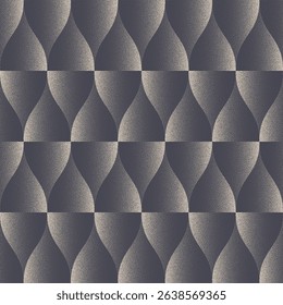 Soft stippled pattern with split petal shapes in endless repetition. Boho-inspired texture with retro repetitive abstraction and elegant grain for unique textile, wallpaper or print design aesthetics