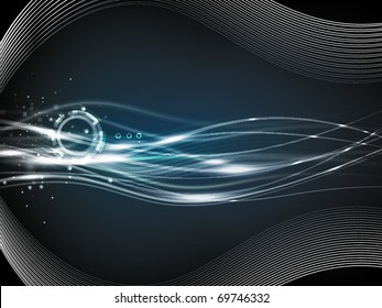 Soft striped black and blue background with lines for the design work