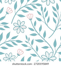 Padrão suave sem emenda de verão com tons pastel e acentos florais claros para um conceito de design suave e arejado como padrão de verão arejado com tons pastel e acentos florais delicados para um design suave e tranquilo no Photo Stock Concept e espaço vazio no lado esquerdo, sem texto —ar 7:2 —tile