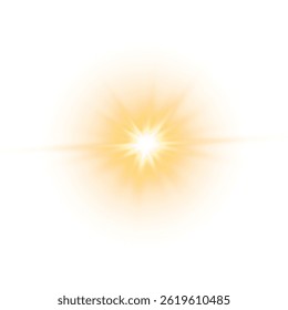 Soft Sun Flare PNG Bright Yellow Star Glow Energy Light Effect
