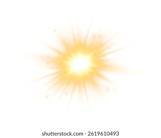 Soft Sun Flare PNG Bright Yellow Star Glow Energy Light Effect