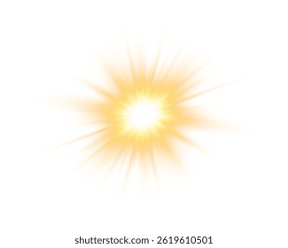 Soft Sun Flare PNG Bright Yellow Star Glow Energy Light Effect