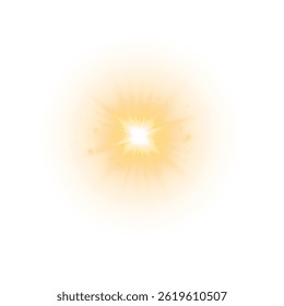Soft Sun Flare PNG Bright Yellow Star Glow Energy Light Effect