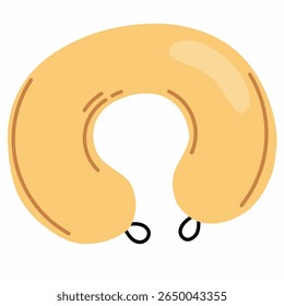 Soft and supportive neck pillow in flat style, perfect for long flights and road trips. A cozy travel essential for comfort and better sleep on the go.