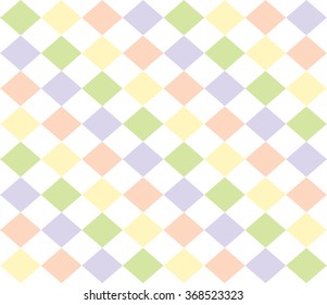 Soft and sweet color diagonal square checked seamless pattern background vector.