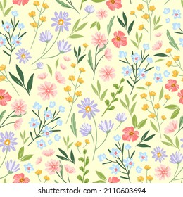 soft and sweet painted floral in seamless pattern