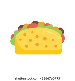 Soft taco icon flat vector. Mexican food. Meal burrito isolated