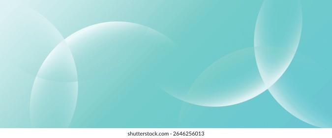 Um plano de fundo macio e azul-petróleo com textura gradiente. O fundo apresenta círculos translúcidos sobrepostos, melhorando a cor azul-petróleo. Plano de fundo de gradiente de vetor de círculos abstratos mínimos