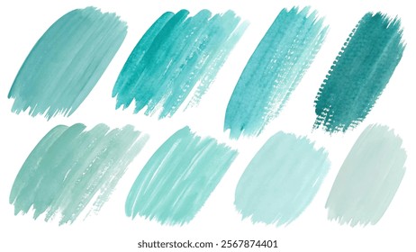 Soft teal brush strokes, artistic texture, abstract design elements, watercolor style, creative background use.