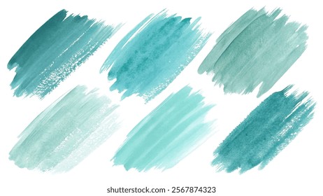 Soft teal brush strokes, watercolor texture, artistic background, abstract design elements, creative color palette.