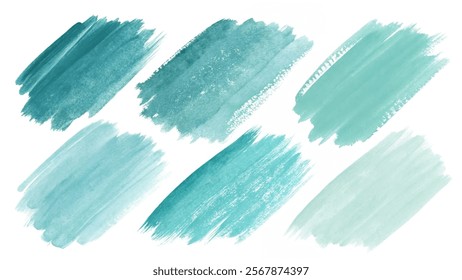 Soft teal brush strokes, watercolor texture, artistic background, abstract design elements, creative illustration.