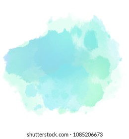 Soft Teal Vector Watercolor Splash