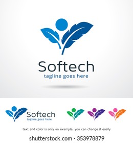 Soft Technology Logo Template Design Vector