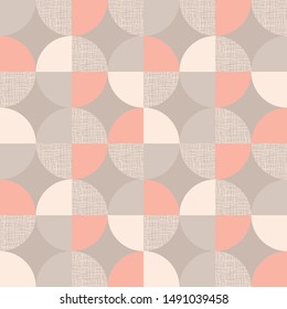Soft tender colors geometric seamless pattern. Round rosy shades repeatable motif for background, wrap, fabric, textile, wrap, surface, web and print design. 
