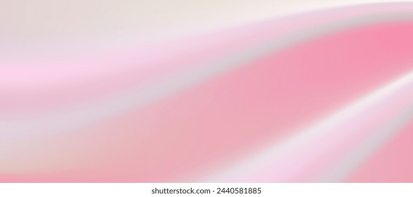 Soft and Tender Pink draping colors. Pink abstract background. Monochromatic Pink draped swirls. Blurry Pink gradient backdrop. Waves. Vector Illustration. 