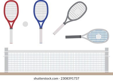 Soft tennis (soft tennis) illustration set
