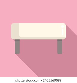 Soft textile bench icon flat vector. Parasol wooden patio. Seating park