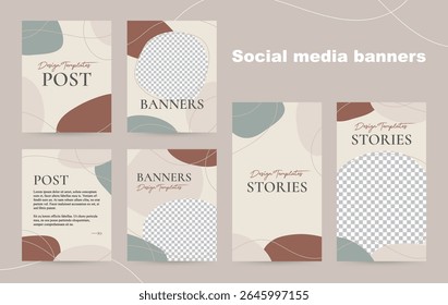 Soft texture abstract geometric style social media template