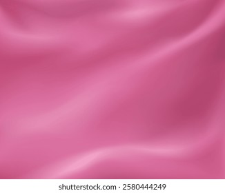 Soft texture of bright pink silk material. Coral pink background with smooth texture of fabric. texture of the textile pattern.  Vector 3D illustration design for product advertising. silk background.