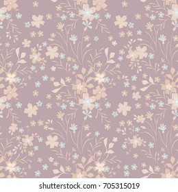 Soft texture in small flowers. Floral seamless background for textile, wallpapers, wrapping, paper. 