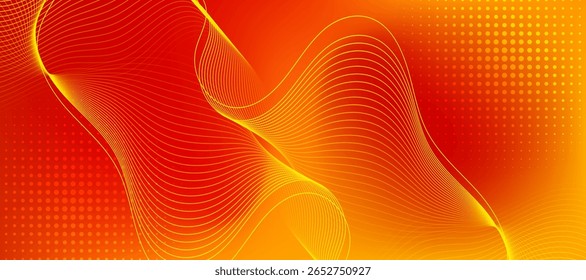 Soft textured red and yellow gradient color. Abstract dynamic line wave. Suitable for banner, poster, cover, brochure, flyer, website