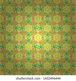 Soft tile. Seamless floral background for wrapping, textile, wallpaper. Vector flowery pattern in beige, green and yellow colors.