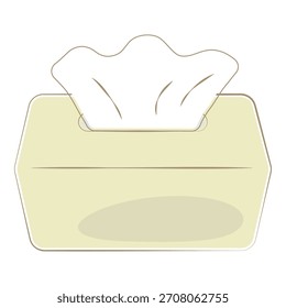 Soft tissue box with white tissues illustration