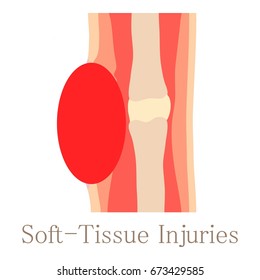 Soft Tissue Injury Icon. Cartoon Illustration Of Soft Tissue Injury Vector Icon For Web Isolated On White Background