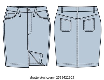 Tom macio denim saia vetor ilustração