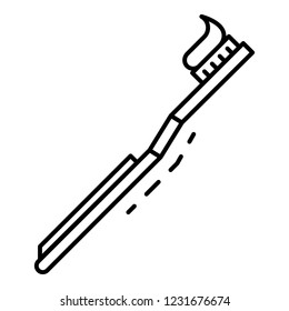Soft toothbrush icon. Outline soft toothbrush vector icon for web design isolated on white background