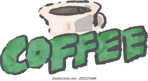 Logotipo del café y taza de café con toque suave