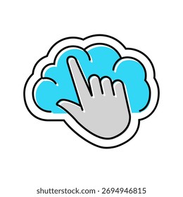 soft touch color icon vector. soft touch sign. isolated symbol illustration