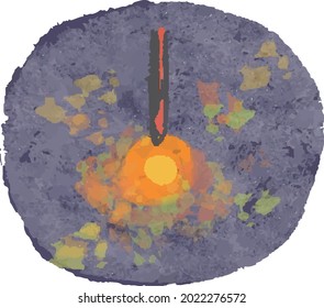 Soft touch incense fireworks illustration