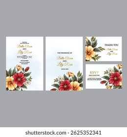 Conjunto de Casamento de Aquarela de Toque Suave