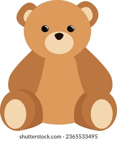 soft toy, bear, illustration, vector, isolated with white background