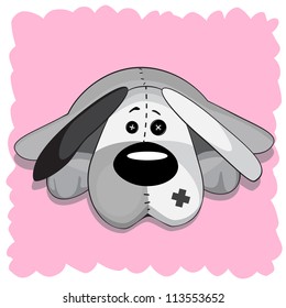Soft toy dog with buttons eyes