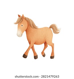 A soft toy horse with blonde mane