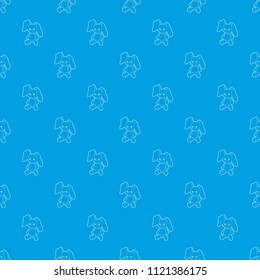 Soft toy pattern vector seamless blue repeat for any use