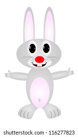 Soft toy - rabbit (hare) on white background