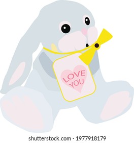 Soft toy rabbit vector illustration