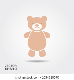 Soft toy, Teddy bear flat icon. Vector illustration