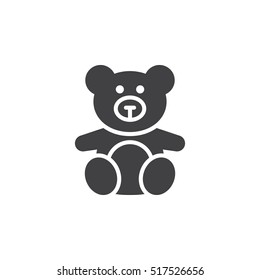 Soft toy, Teddy bear icon vector, filled flat sign, solid pictogram isolated on white, logo illustration