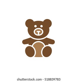 Soft toy, Teddy bear icon vector, filled flat sign, solid colorful pictogram isolated on white, logo illustration