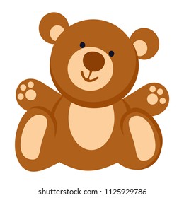 Soft toy. Teddy bear line icon. Vector illustration. EPS 10. Toy.