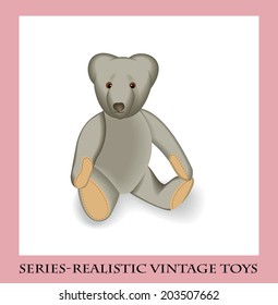 Soft toy, teddy bear style  , Series-Realistic vintage toys