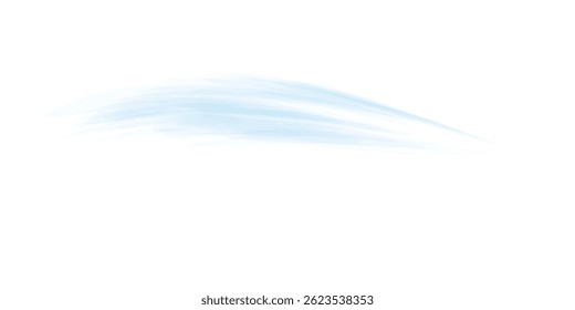 Soft transparent blue air flow effect with smooth motion wind wave for fresh air and cooling design PNG