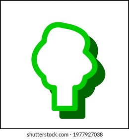 Soft tree icon in flat design with green color and drop shadow.