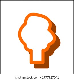 Soft tree icon in flat design with orange color and drop shadow.